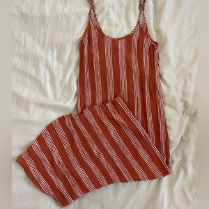 Burnt orange white striped maxi dress size medium